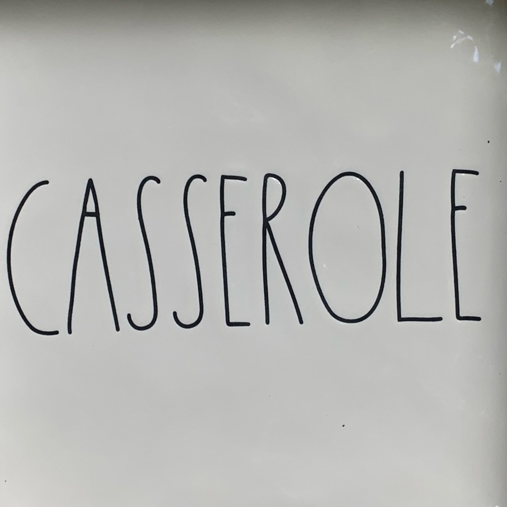 Rae Dunn CASSEROLE Baking Dish Pan White Black Large Letters Dimples NWT 2017 OG - Picture 4 of 15